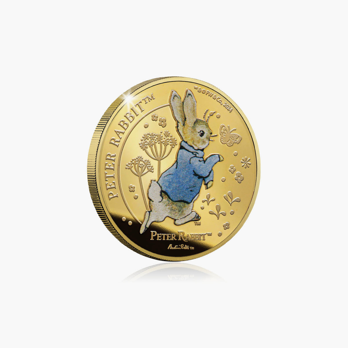 2025 Whiskers and Tales Peter Rabbit 24 Carat Gold Plated Coin