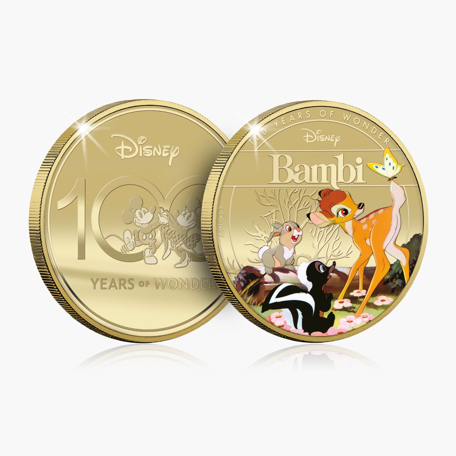 D100 Disney Bambi Plaqué Or Commémoratif