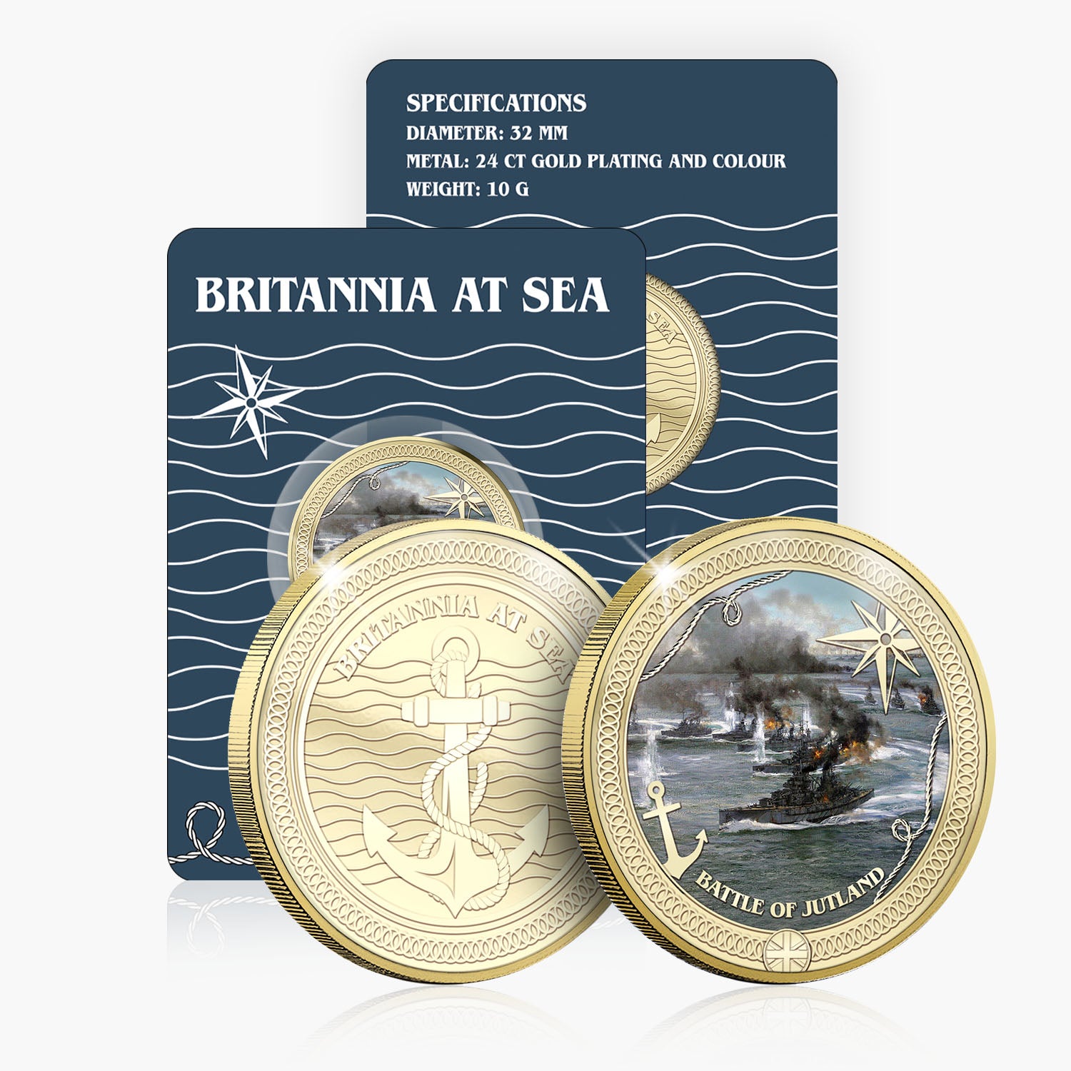 Britannia at Sea Battle of Jutland Gold Plated BU Commemorative