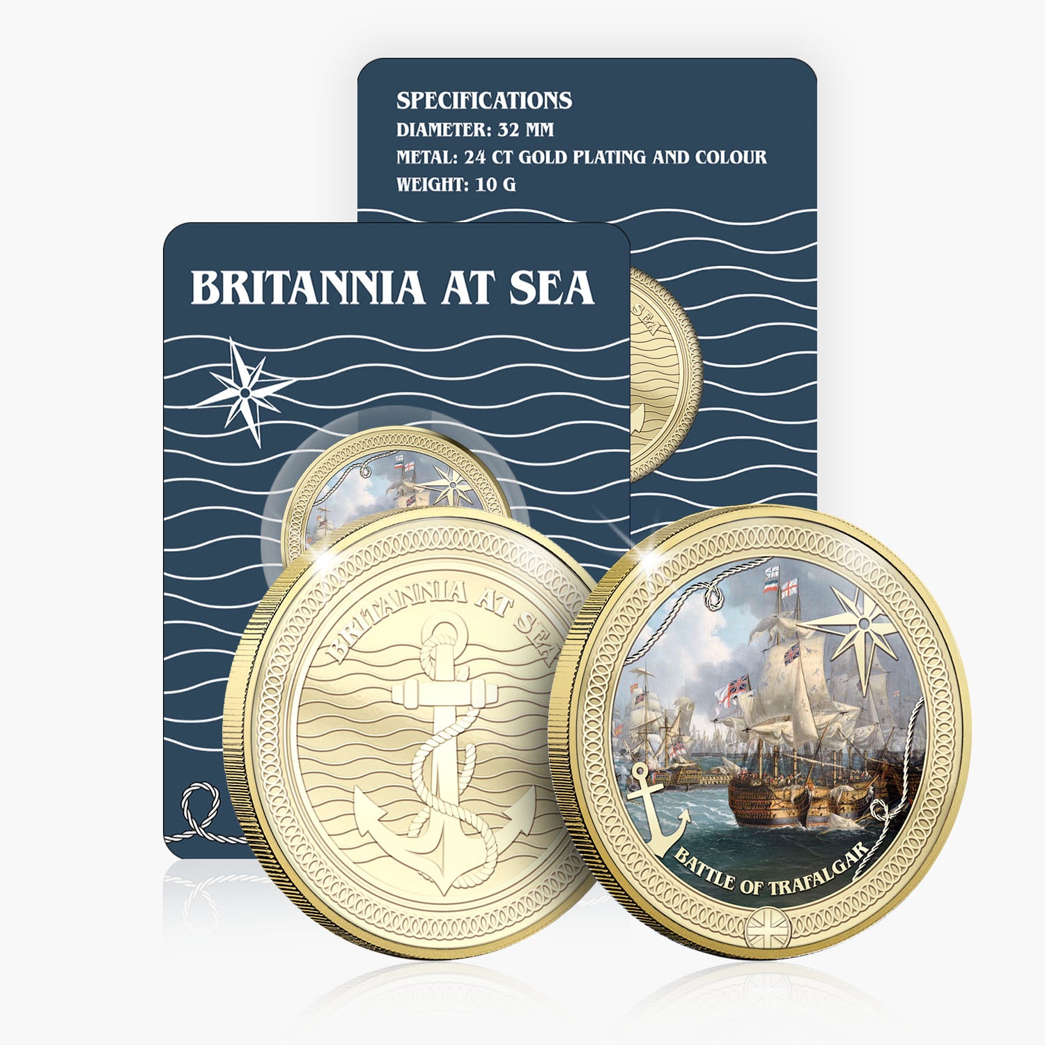 Britannia at Sea Battle of Trafalgar Gold Plated BU Commemorative