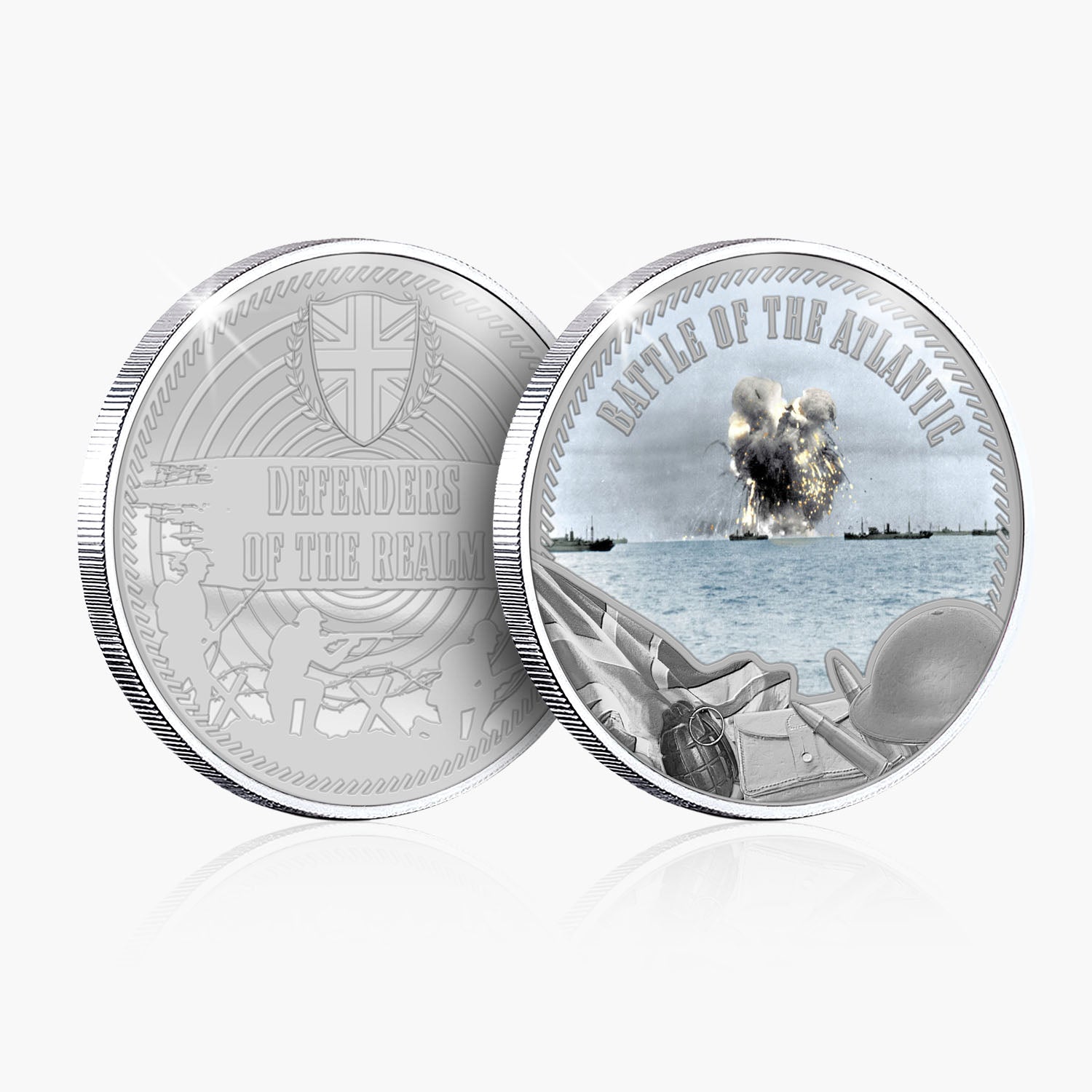 Defenders of the Realm Battle of the Atlantic Silver Plated BU Commemorative