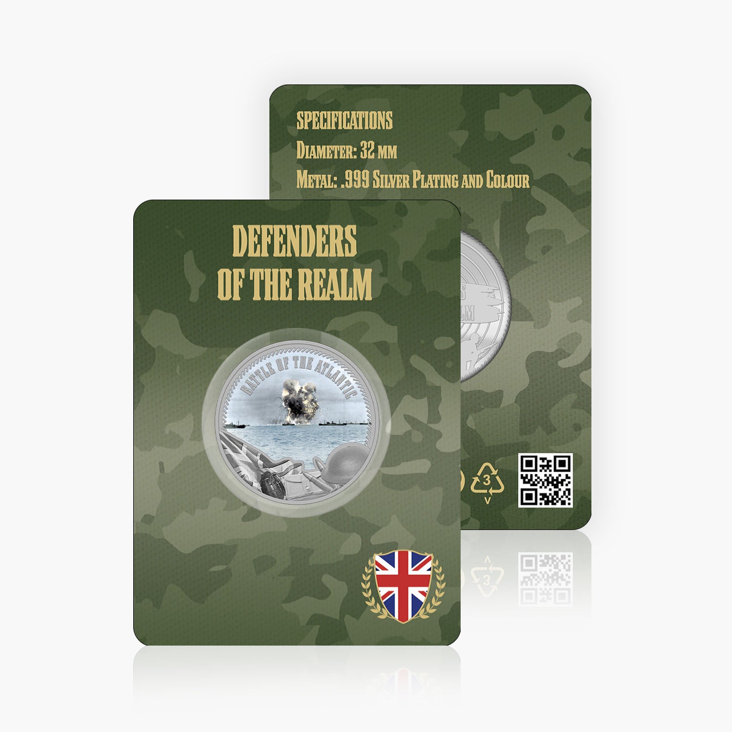 Defenders of the Realm Battle of the Atlantic Silver Plated BU Commemorative