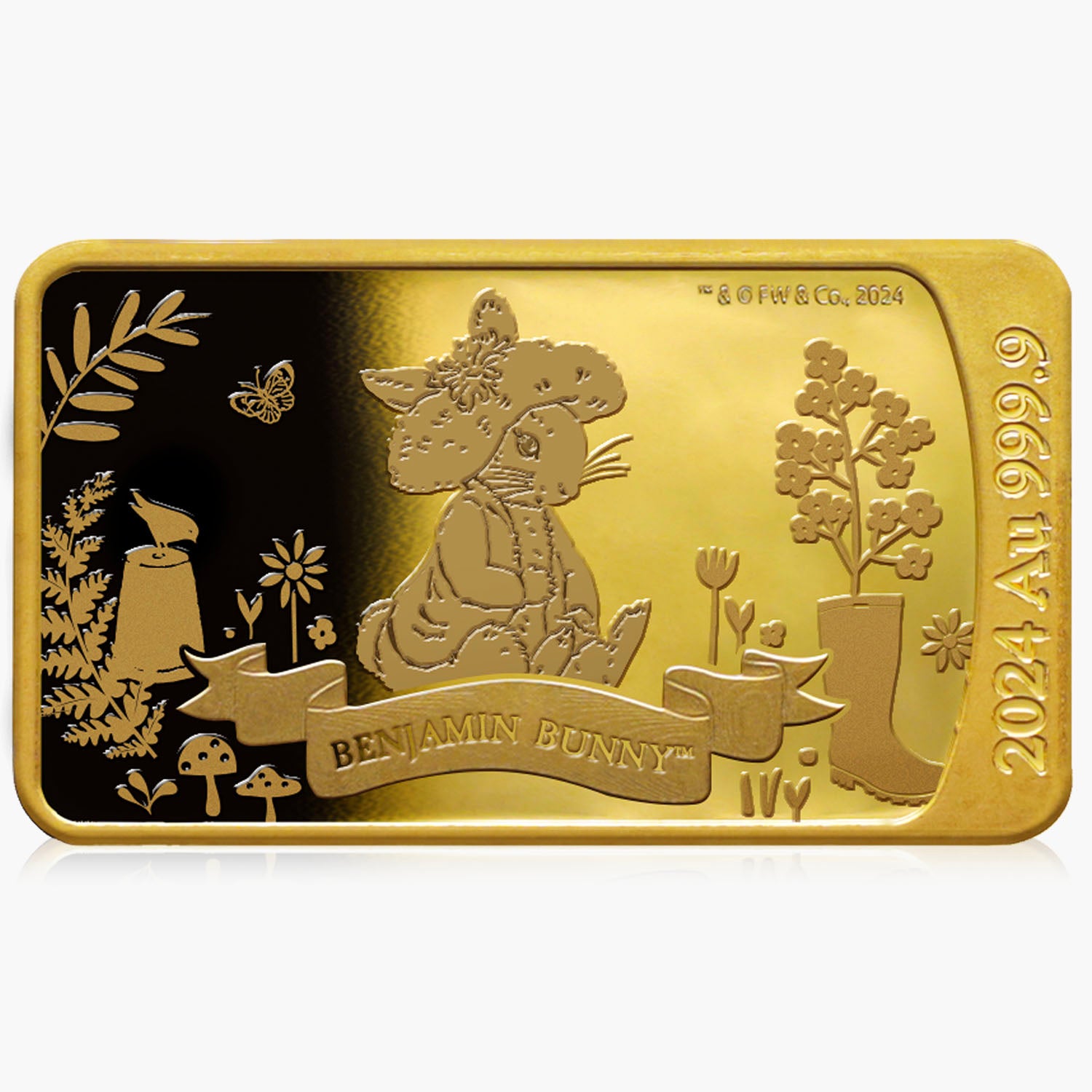 Benjamin Bunny 2024 Solid Gold Bar Coin