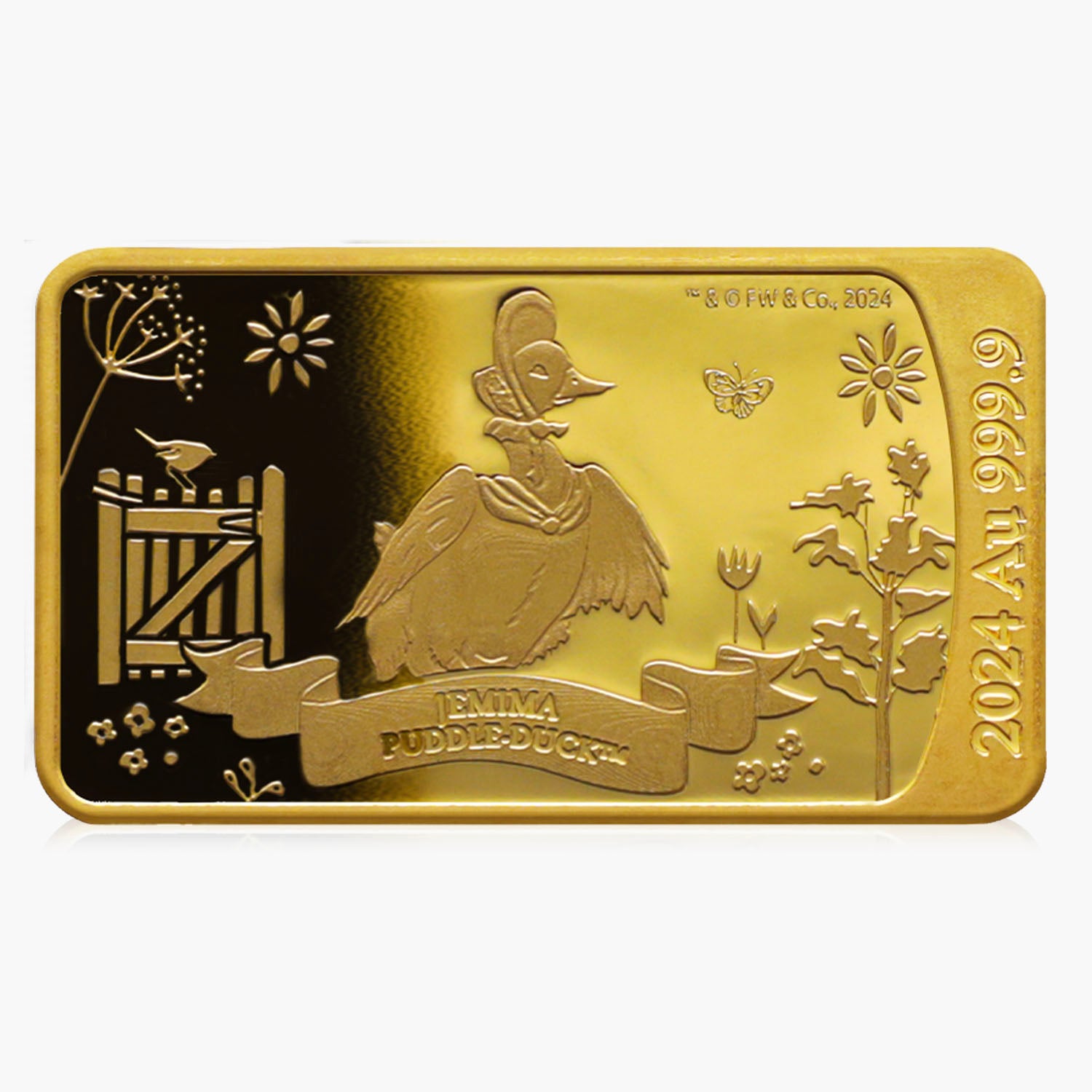 Jemima Puddle Duck 2024 Solid Gold Bar Coin
