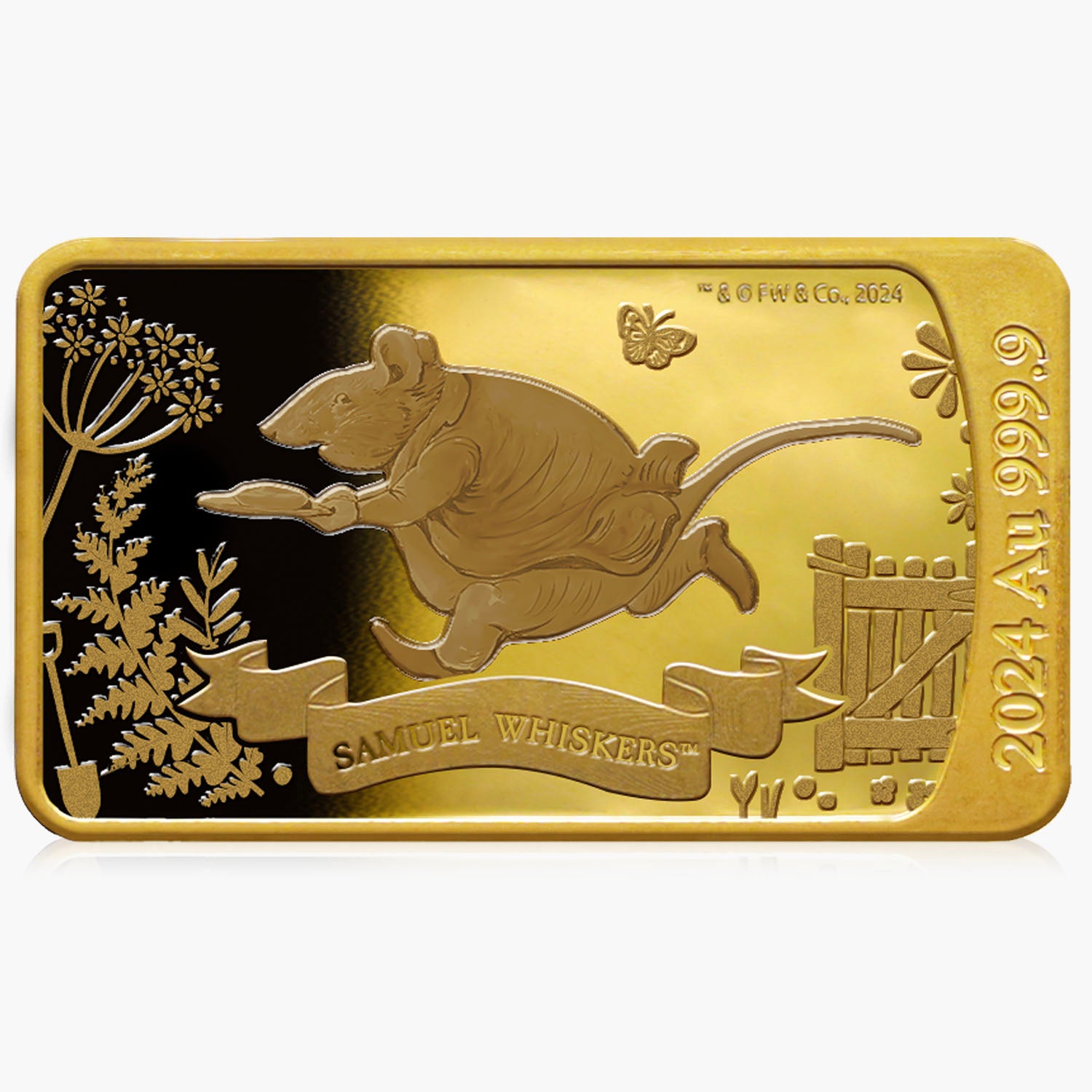 Samuel Whiskers 2024 Solid Gold Bar Coin