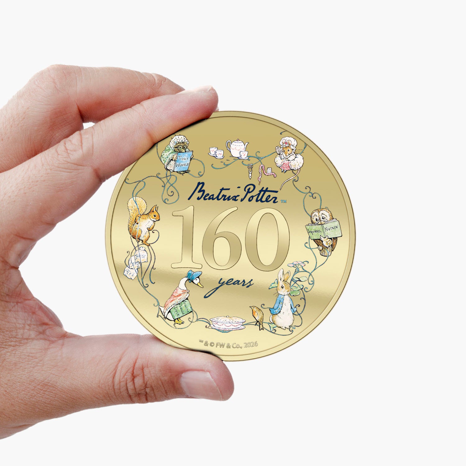 Breatrix Potter 160th Anniversary 50mm Gold-Plated Coin Luxe Edition