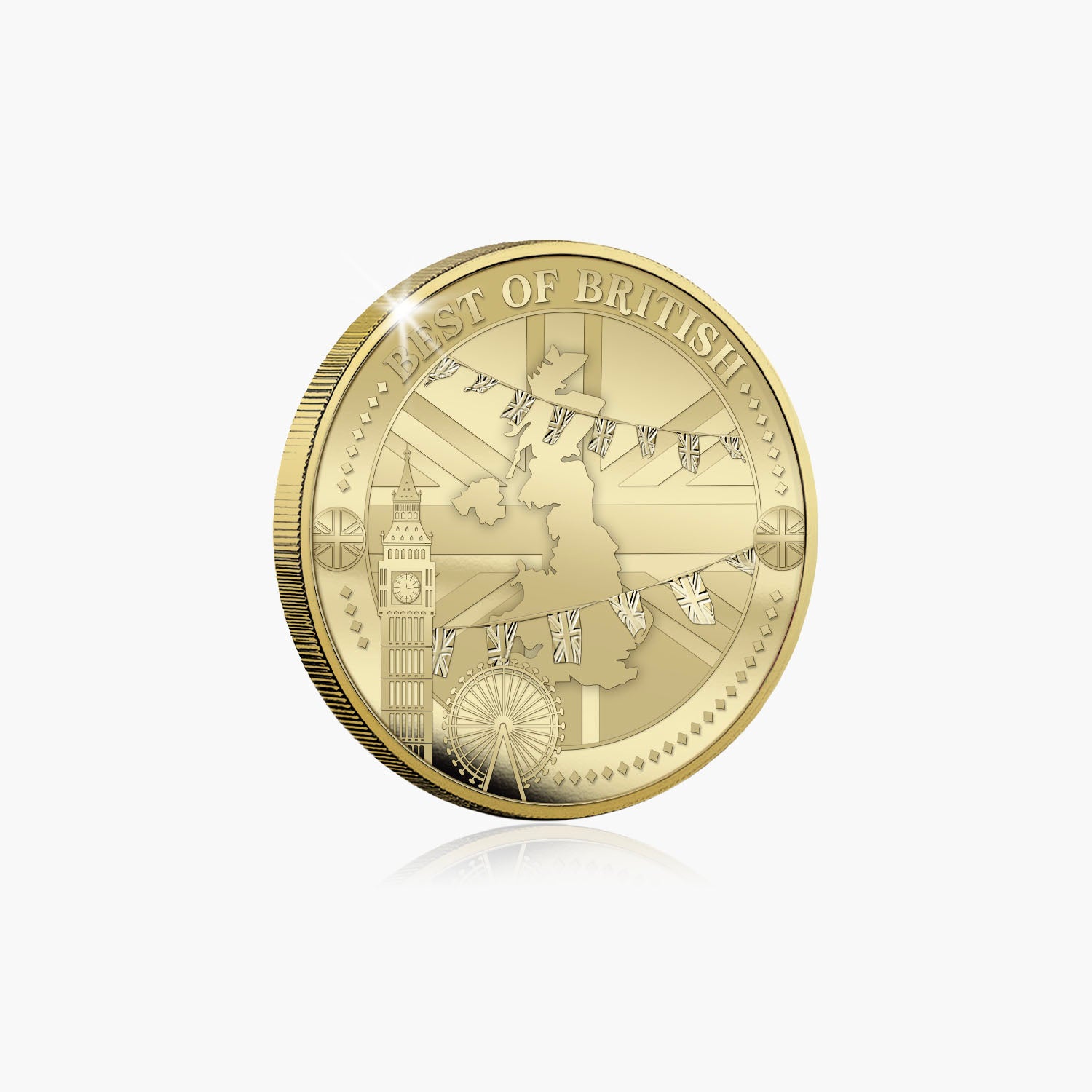 Best of British - Fish & Chips 50mm Gold Plated Commemorative