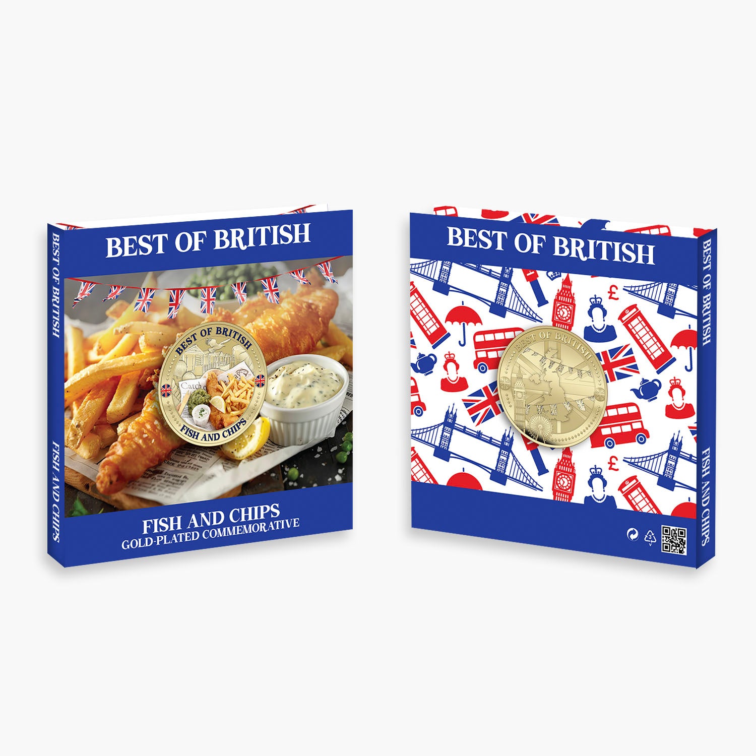 Best of British - Fish & Chips 50mm Gold Plated Commemorative