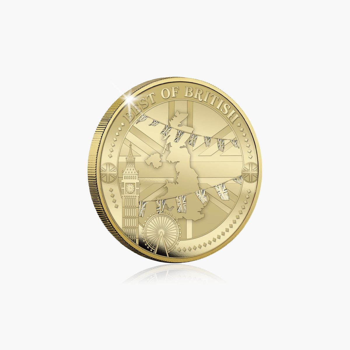 Best of British - Telephone Boxes 50mm Gold Plated Commemorative
