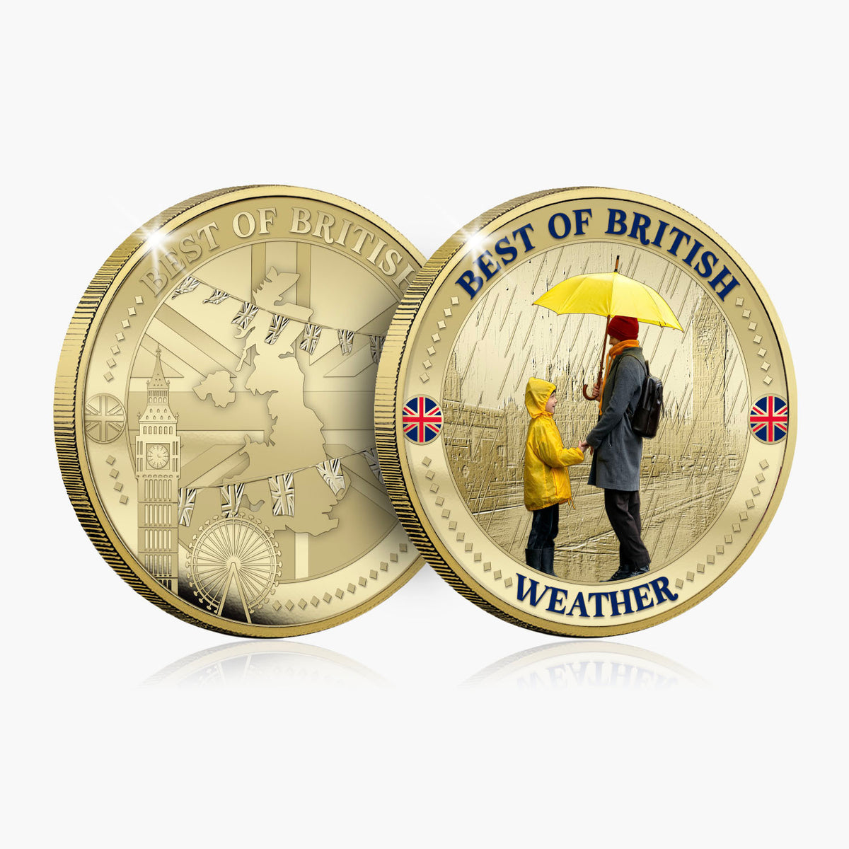 Best of British Weather 50mm Gold Plated Commemorative