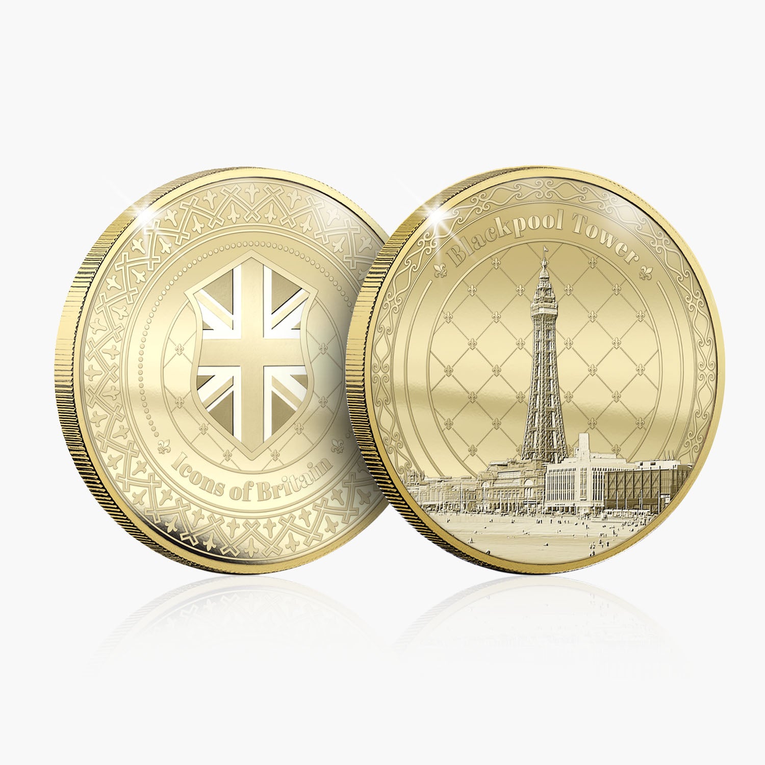 Icons of Britain Blackpool Tower Gold Plated BU Commemorative