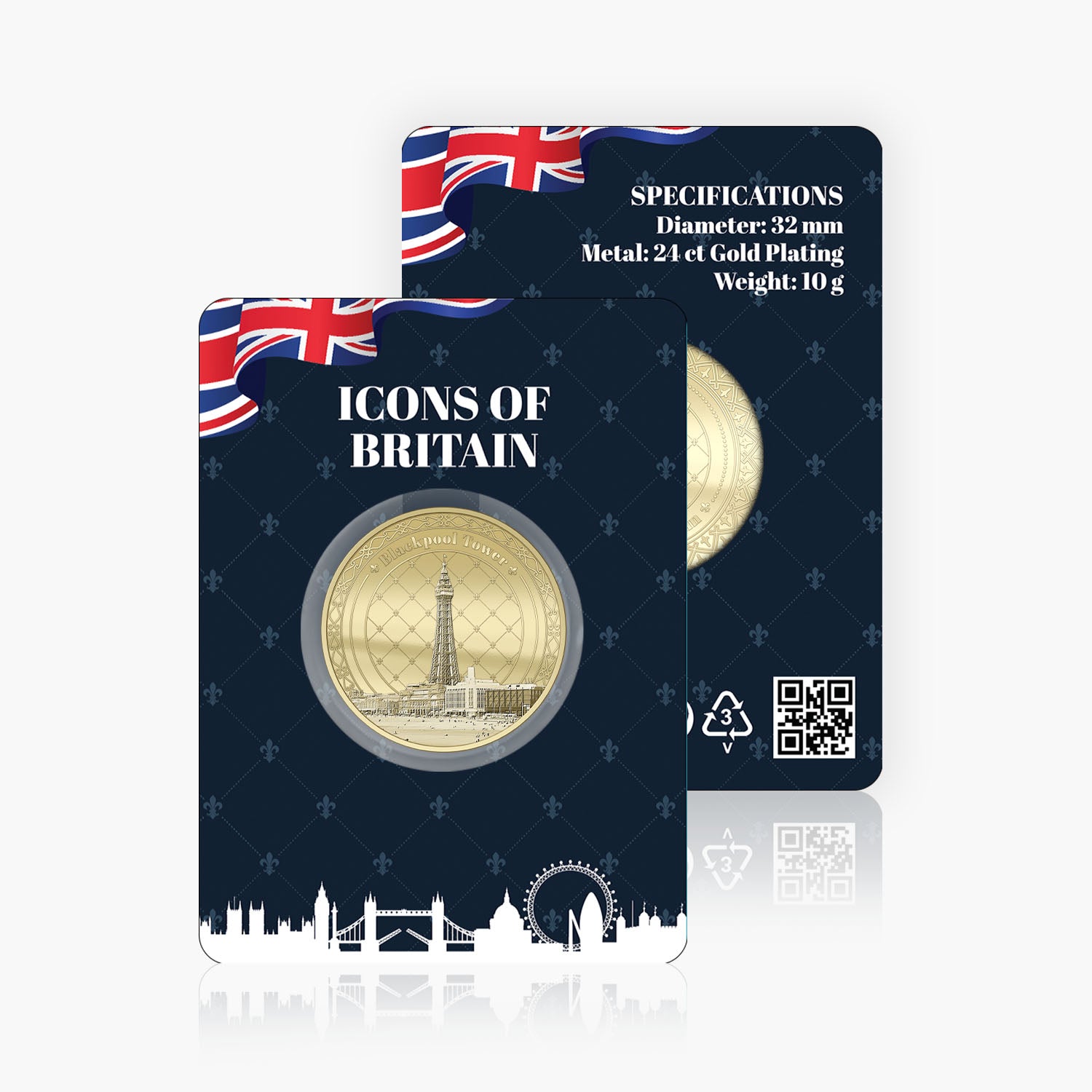 Icons of Britain Blackpool Tower Gold Plated BU Commemorative
