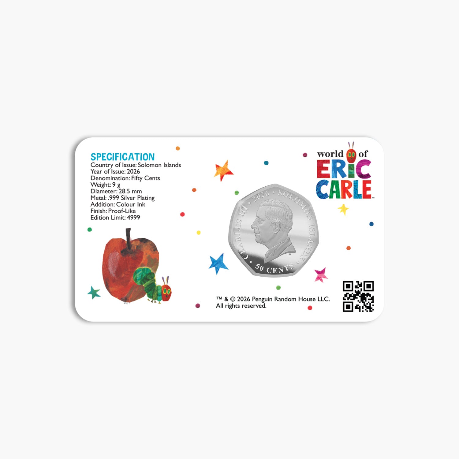 The Very Hungry Caterpillar™ 2026 Silver Plated BU Coin