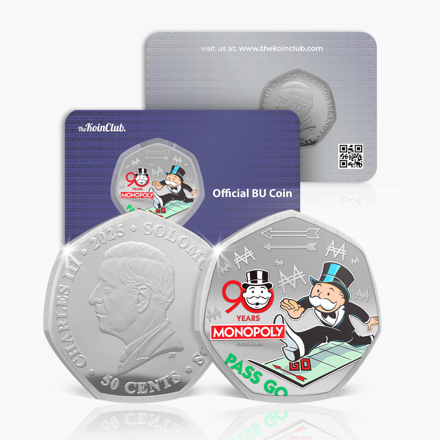 90 Years of Monopoly - Pass Go 2025 Silver Plated BU Coin