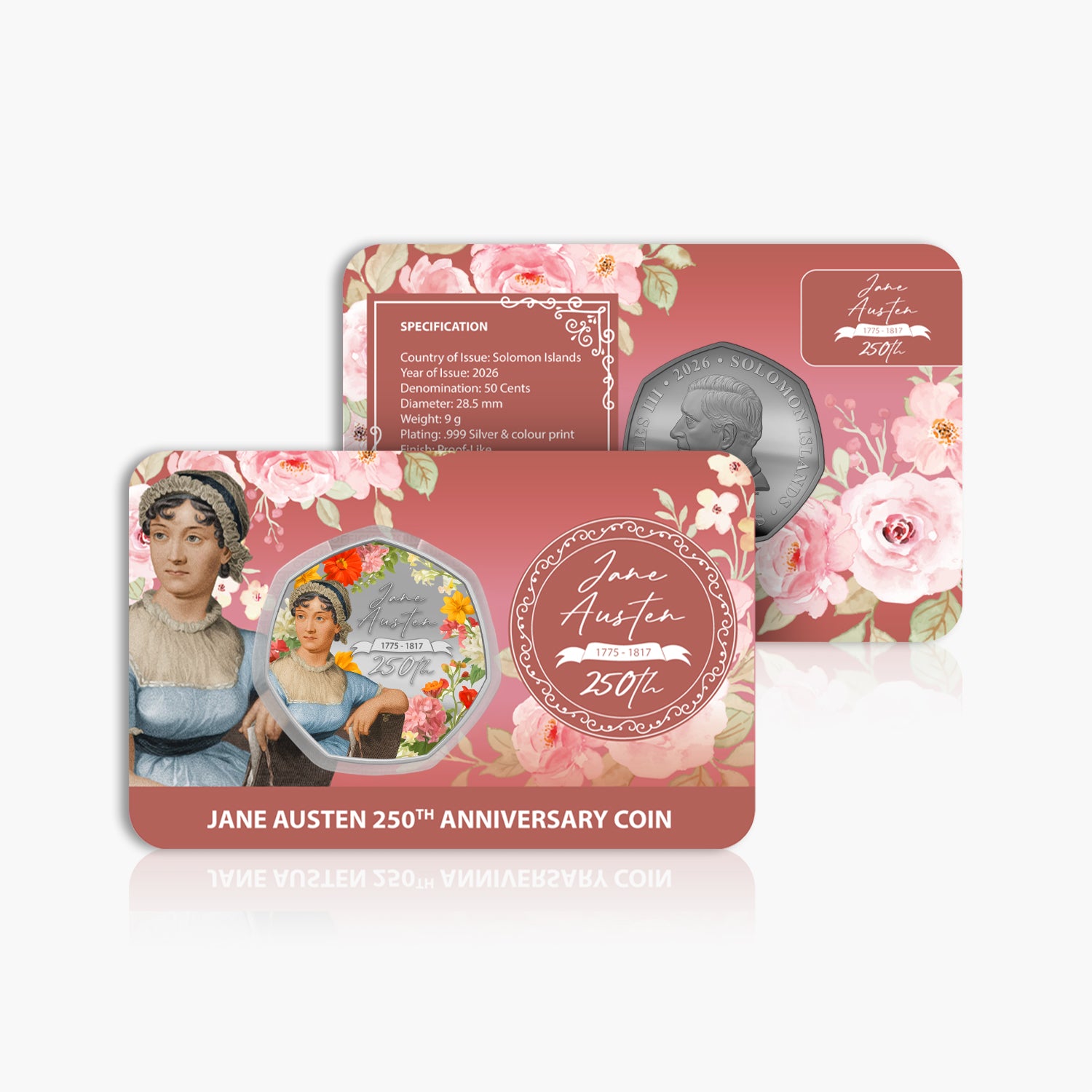 Jane Austen 250th Anniversary 2026 Silver Plated BU Coin