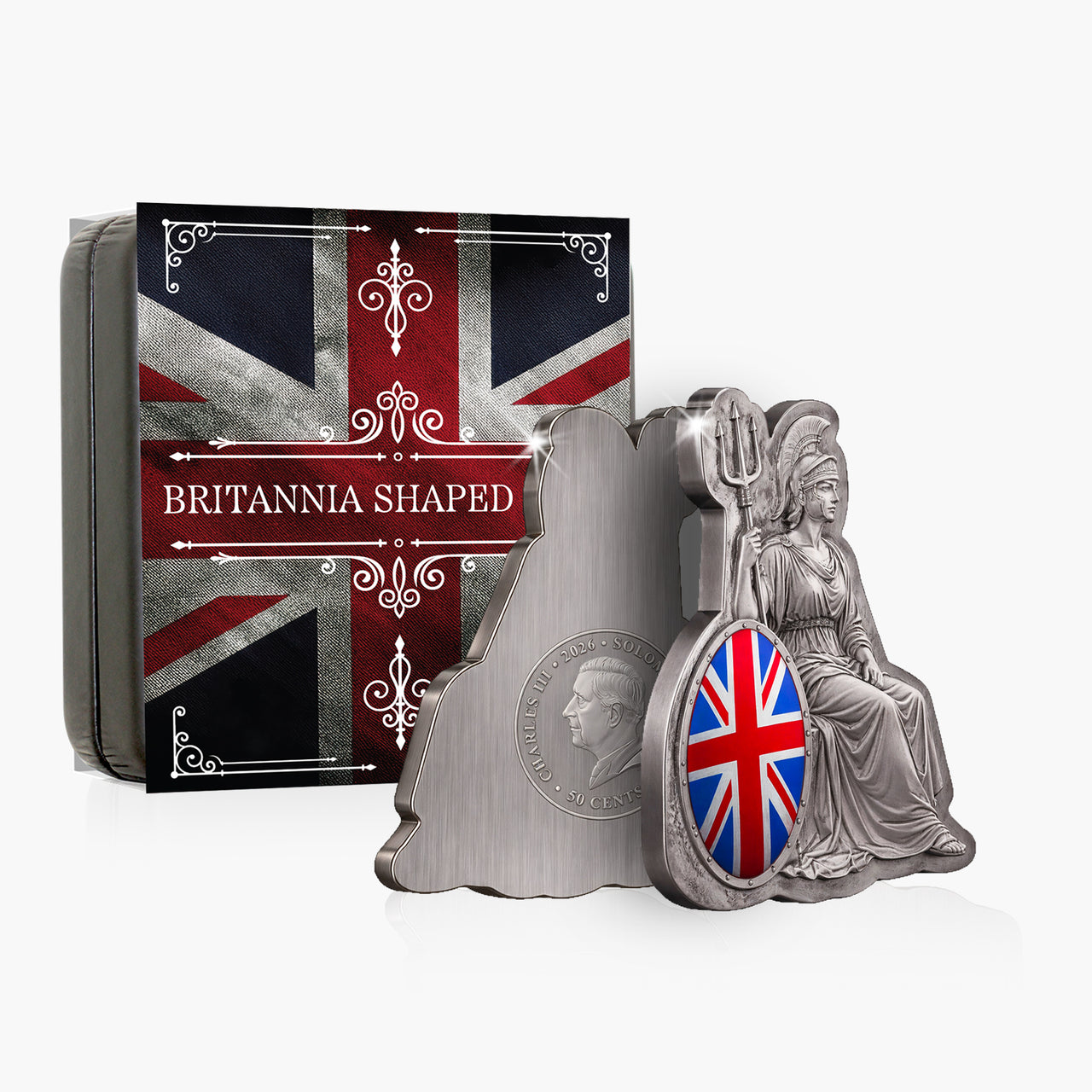 2026 Featuring Britannia 3D Shaped Silver-Plated Coin