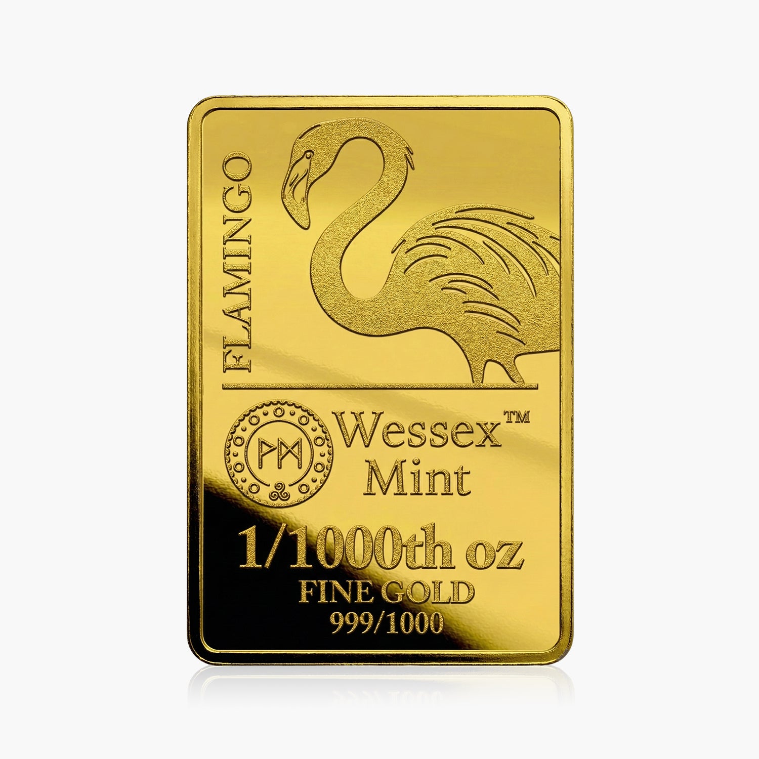 Wessex Mint 1/1000th oz Flamingo Solid Gold Bar