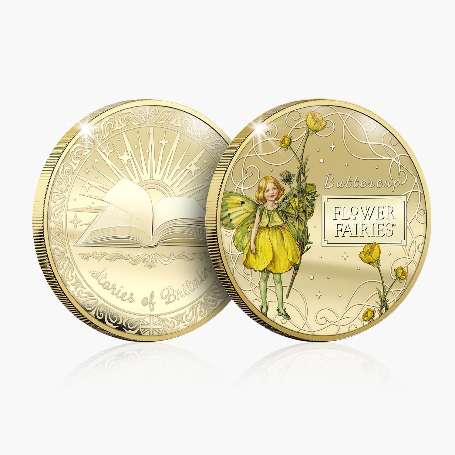 Stories of Britain Flower Fairies Buttercup Fairy Gold Plated BU Commemorative