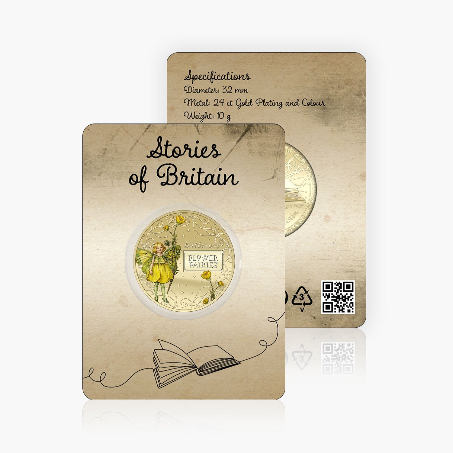 Stories of Britain Flower Fairies Buttercup Fairy Gold Plated BU Commemorative