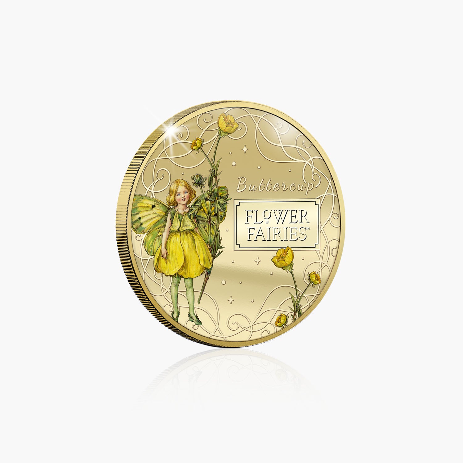 Stories of Britain Flower Fairies Buttercup Fairy Gold Plated BU Commemorative