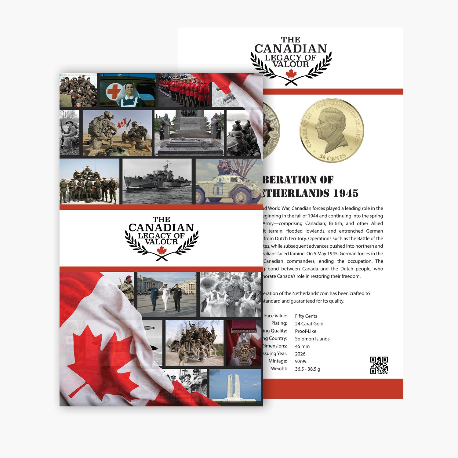 Canadian Legacy of Valour - Liberation of  Netherlands Certificate