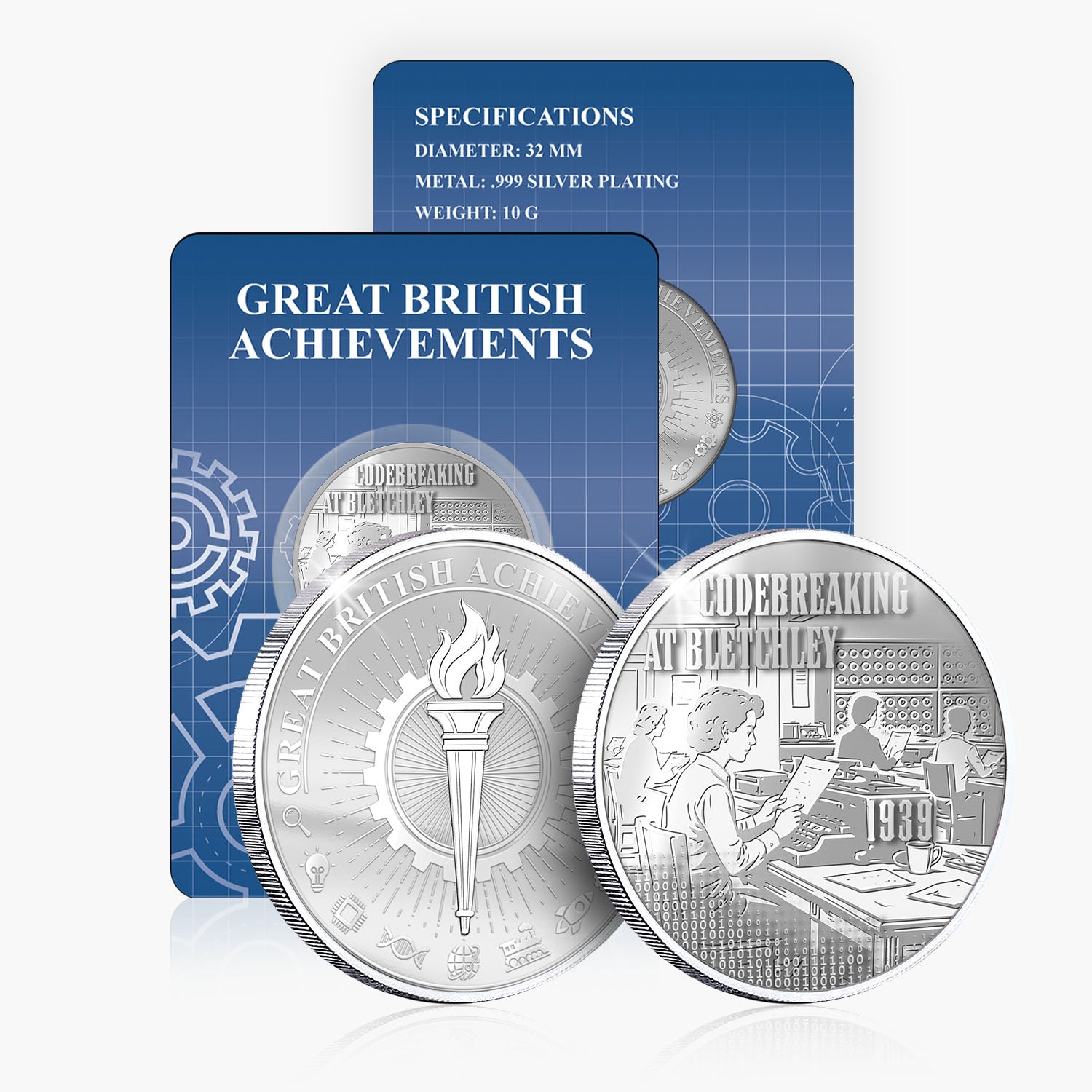 Great British Achievements Codebreaking at Bletchley Silver Plated BU Commemorative