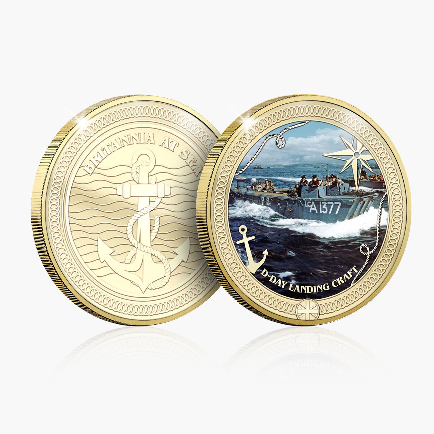Britannia at Sea D Day Landing Craft Gold Plated BU Commemorative