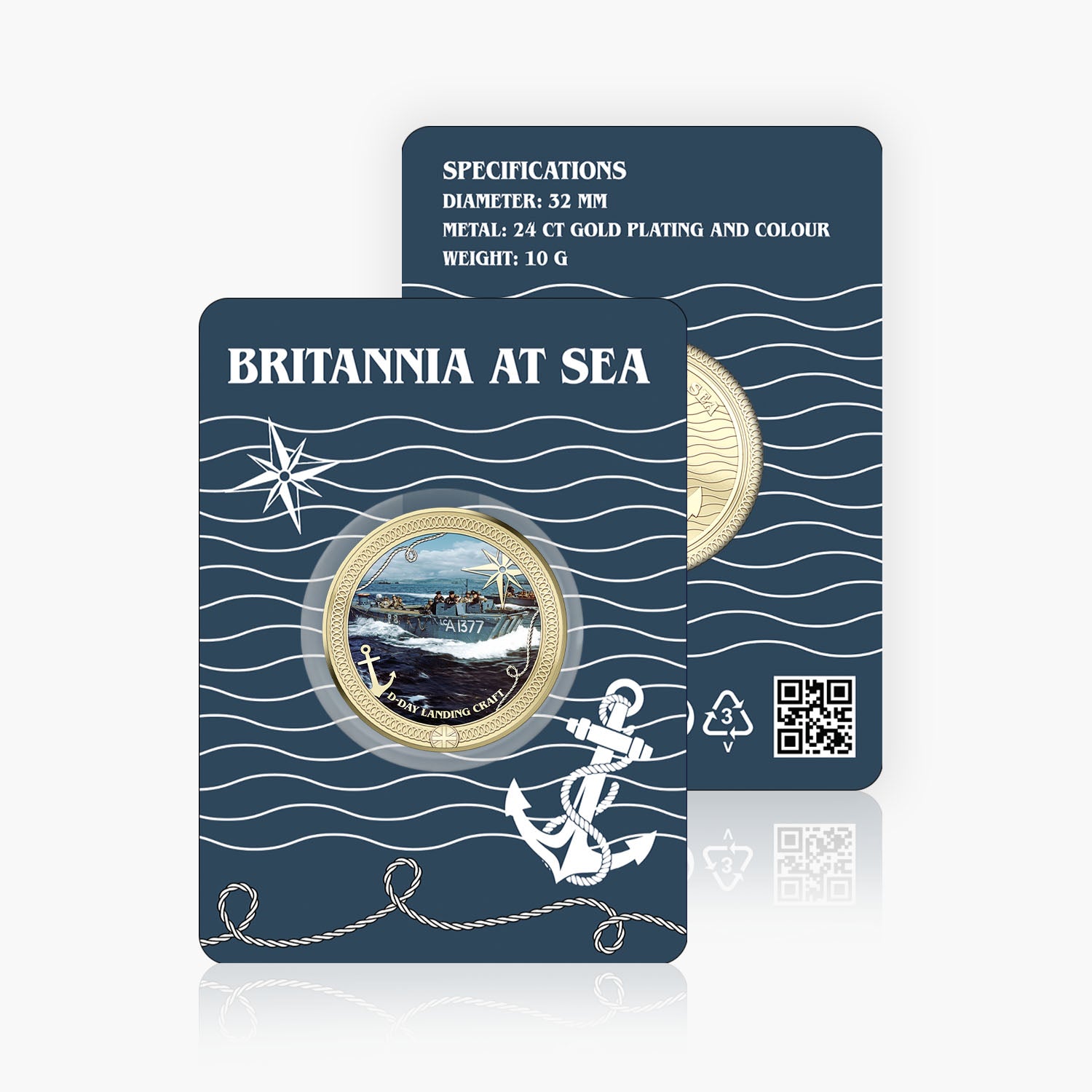 Britannia at Sea D Day Landing Craft Gold Plated BU Commemorative