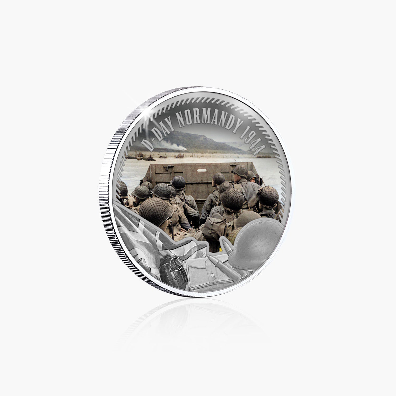 Defenders of the Realm D Day Normandy 1944 Silver Plated BU Commemorative