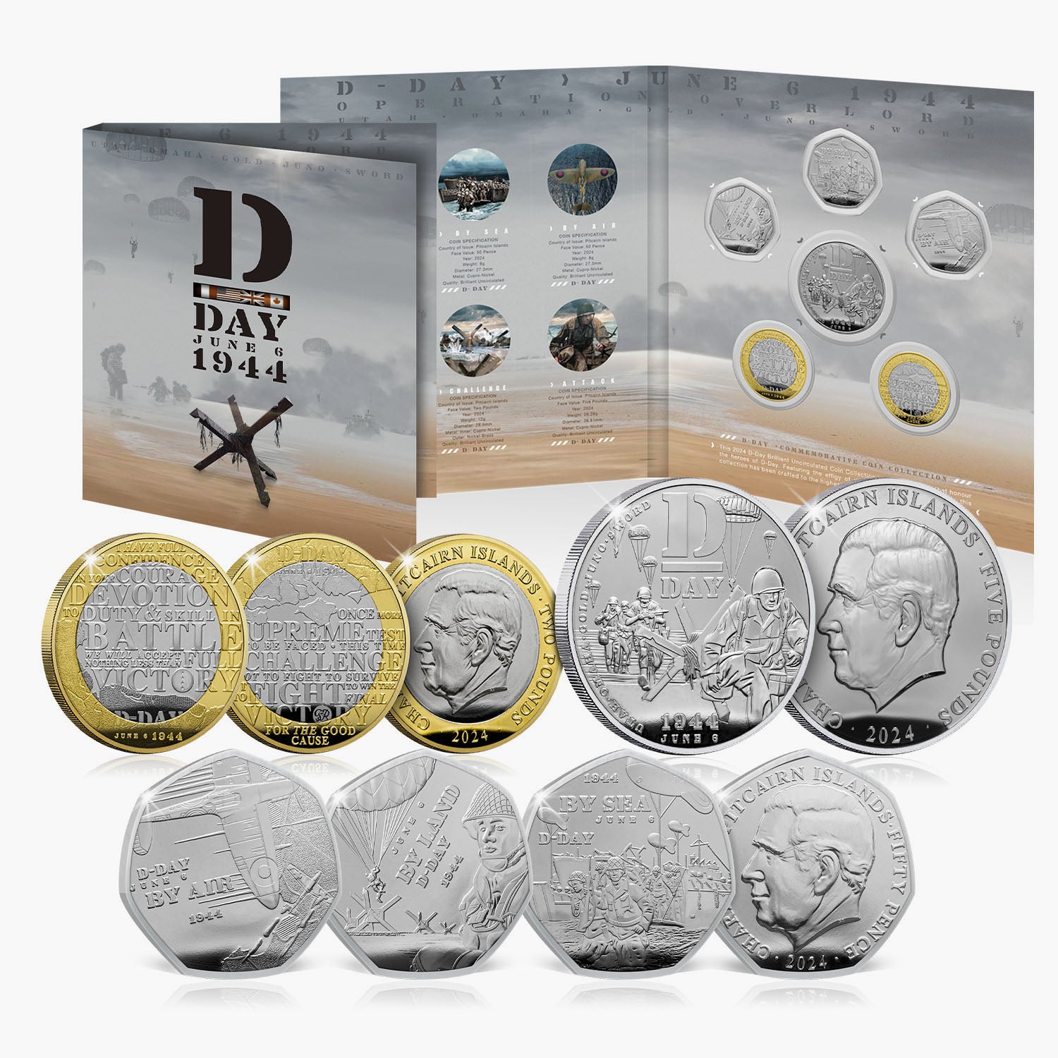 D-Day 80th Anniversary 2024 BU Coin Set
