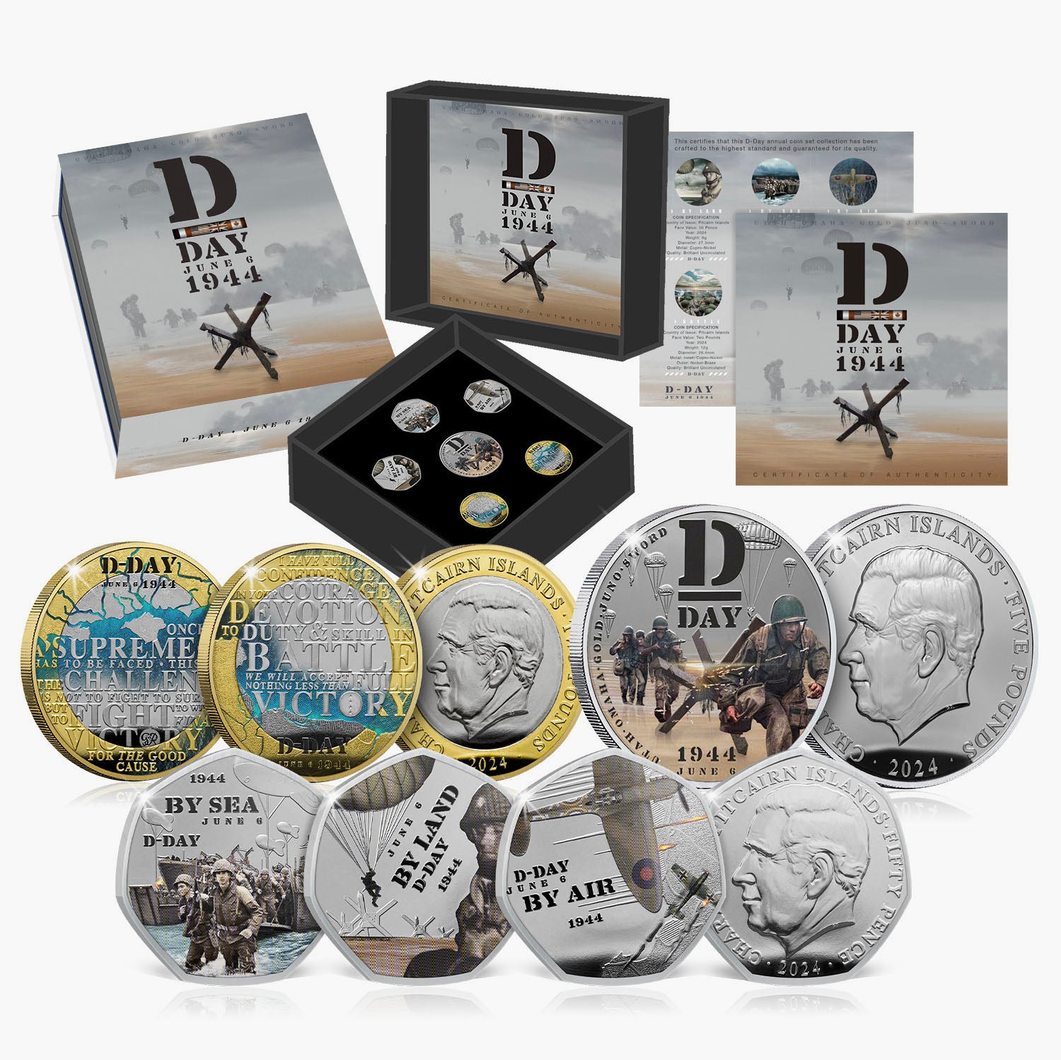 D-Day 80th Anniversary 2024 BU Colour Coin Set