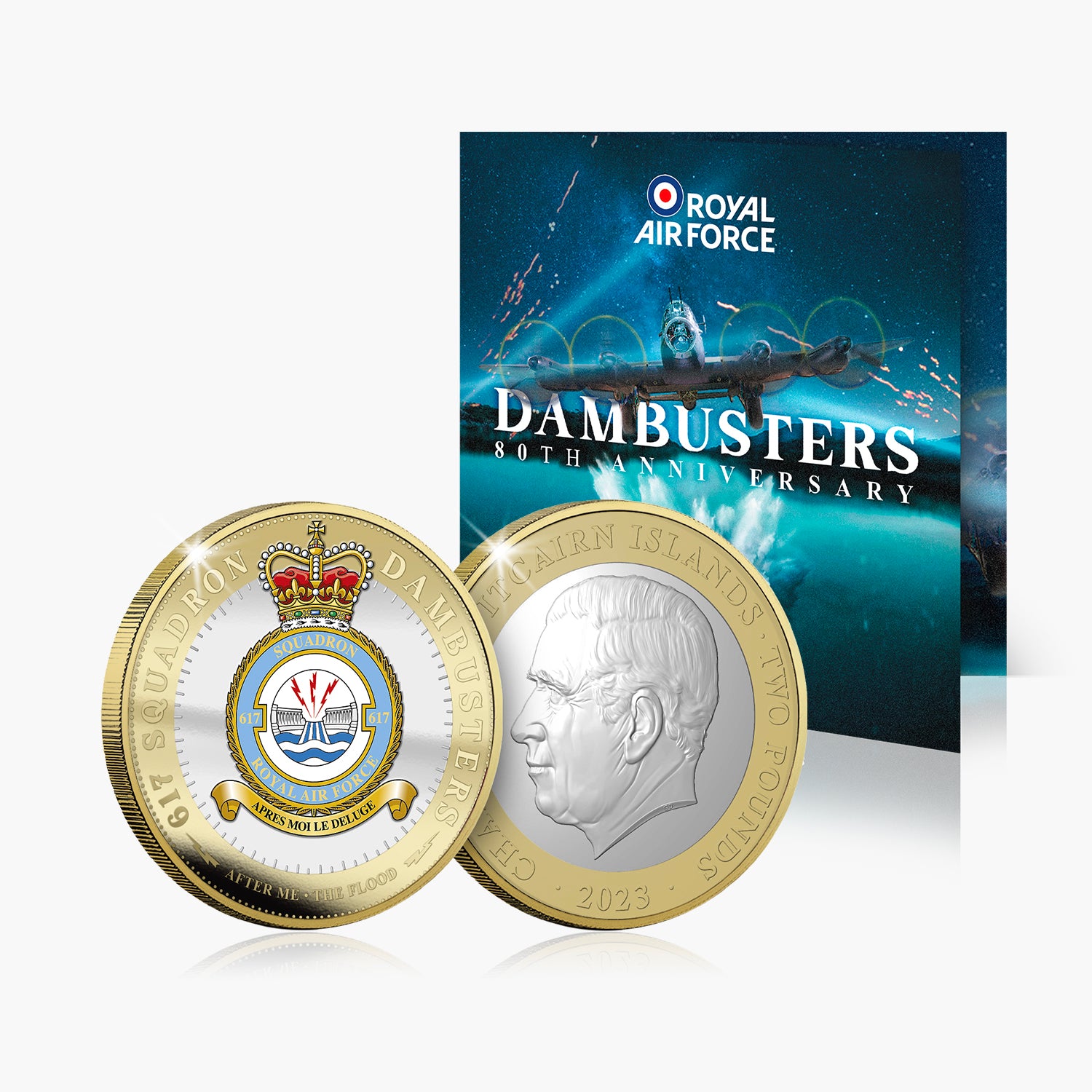 Dambusters 80th - Squadron Crest Pièce de couleur brillante de 2 £ non circulée 2023