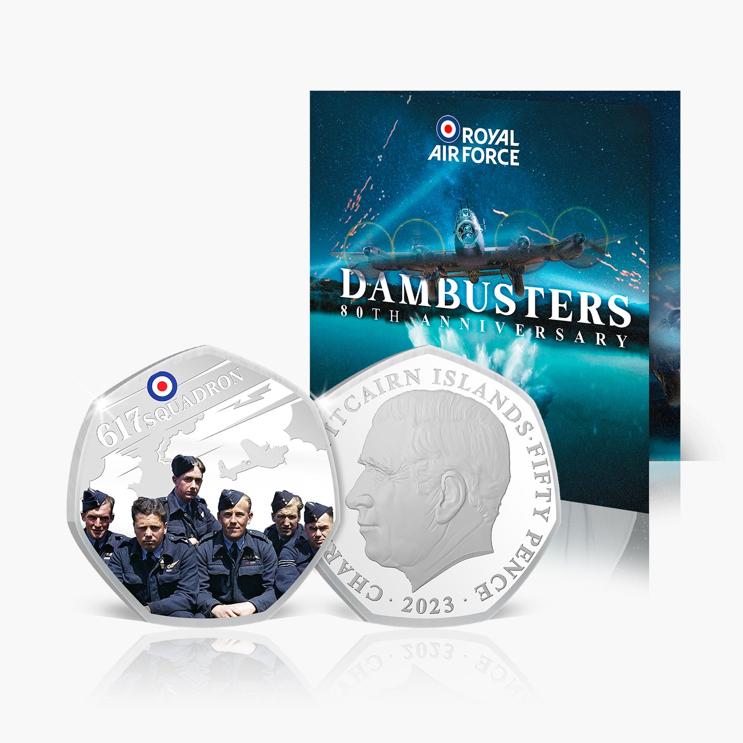 Dambusters 80th - 617 Squadron 50p Brilliant Uncirculated Color Coin 2023