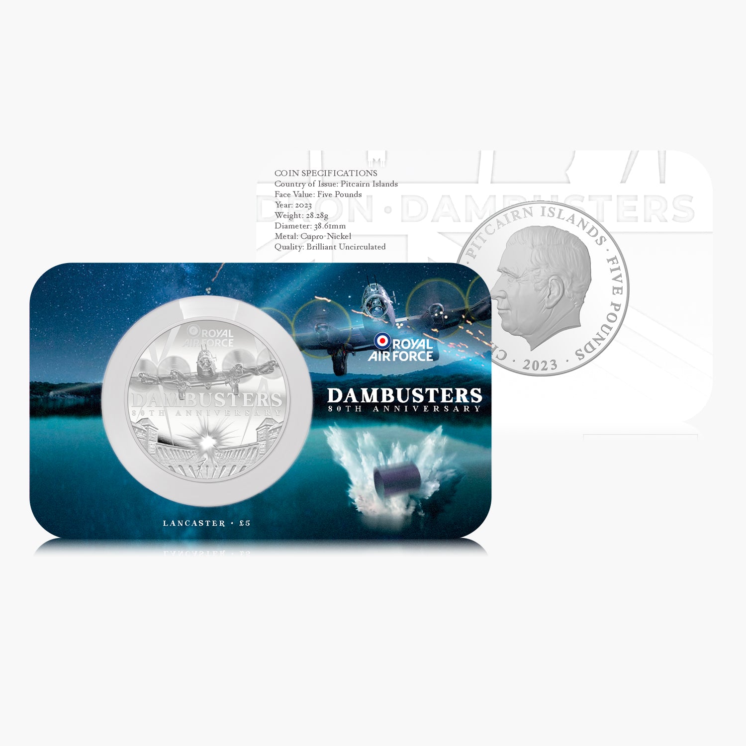 Dambusters 80th - Dambusters Pièce Brillante Hors-Circulation de 5 £ 2023