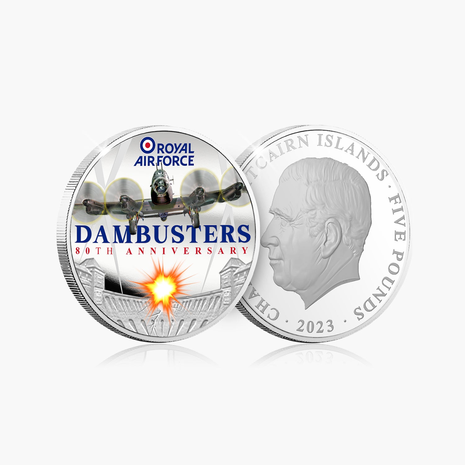Dambusters 80th - Dambusters Pièce de 5 £ couleur hors-circulation brillante 2023