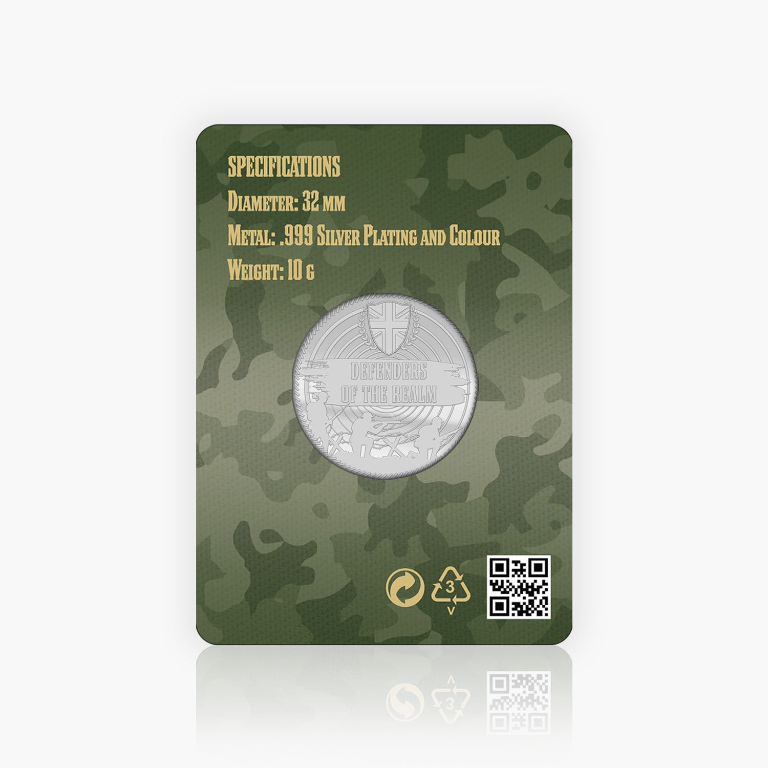Defenders of the Realm Armistice 1918 Silver Plated BU Commemorative