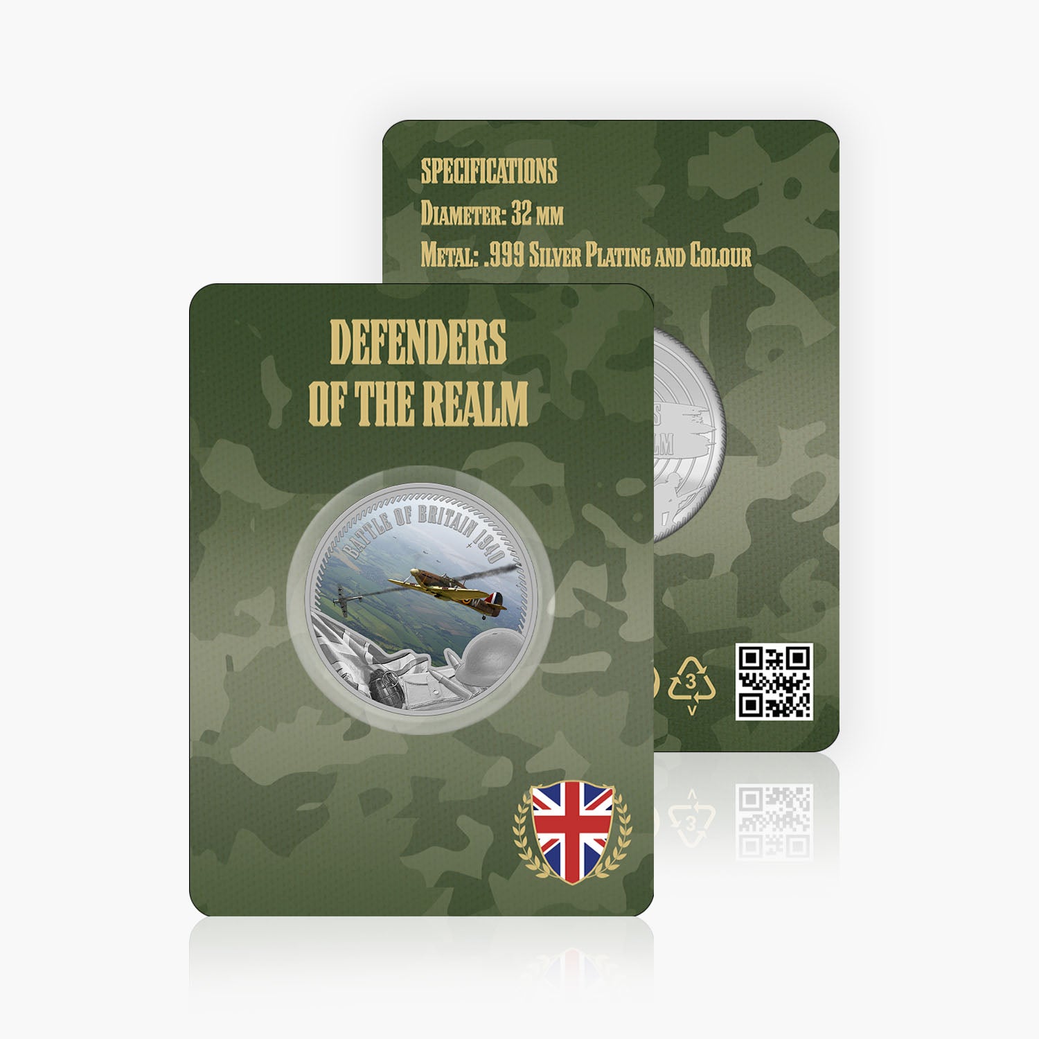 Defenders of the Realm Battle of Britain Silver Plated BU Commemorative