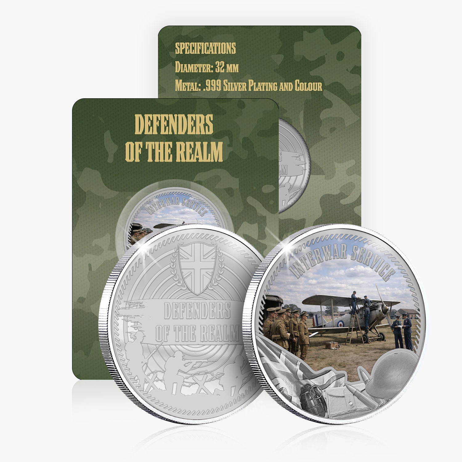 Defenders of the Realm Interwar Service Silver Plated BU Commemorative