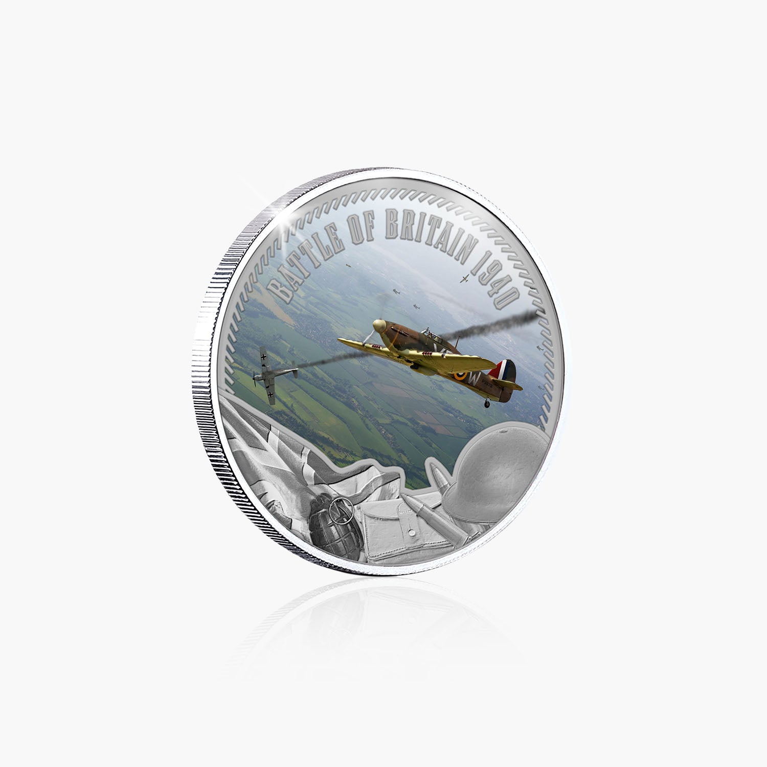 Defenders of the Realm Battle of Britain Silver Plated BU Commemorative