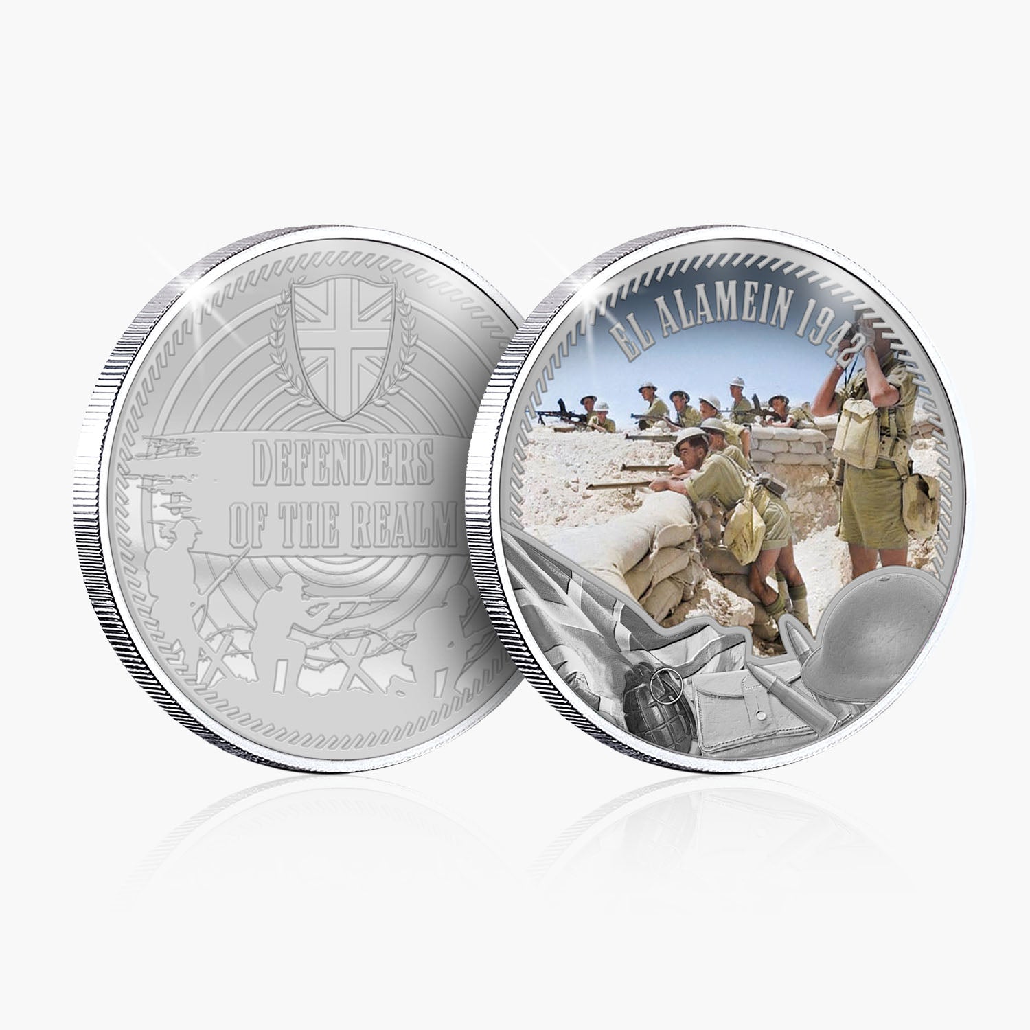 Defenders of the Realm El Alamein 1942 Silver Plated BU Commemorative