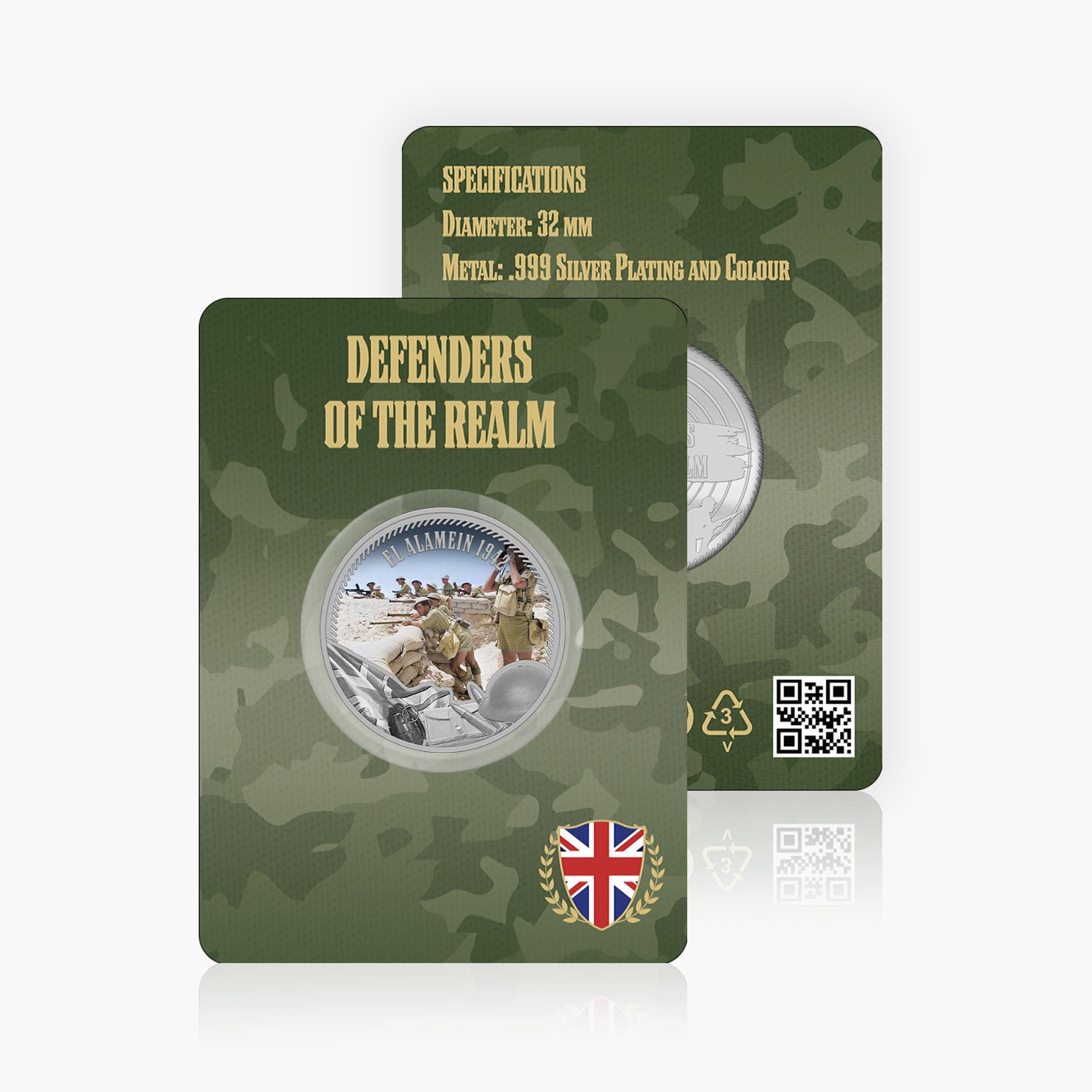 Defenders of the Realm El Alamein 1942 Silver Plated BU Commemorative
