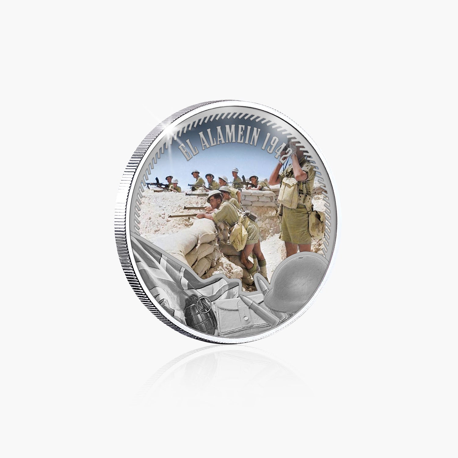 Defenders of the Realm El Alamein 1942 Silver Plated BU Commemorative