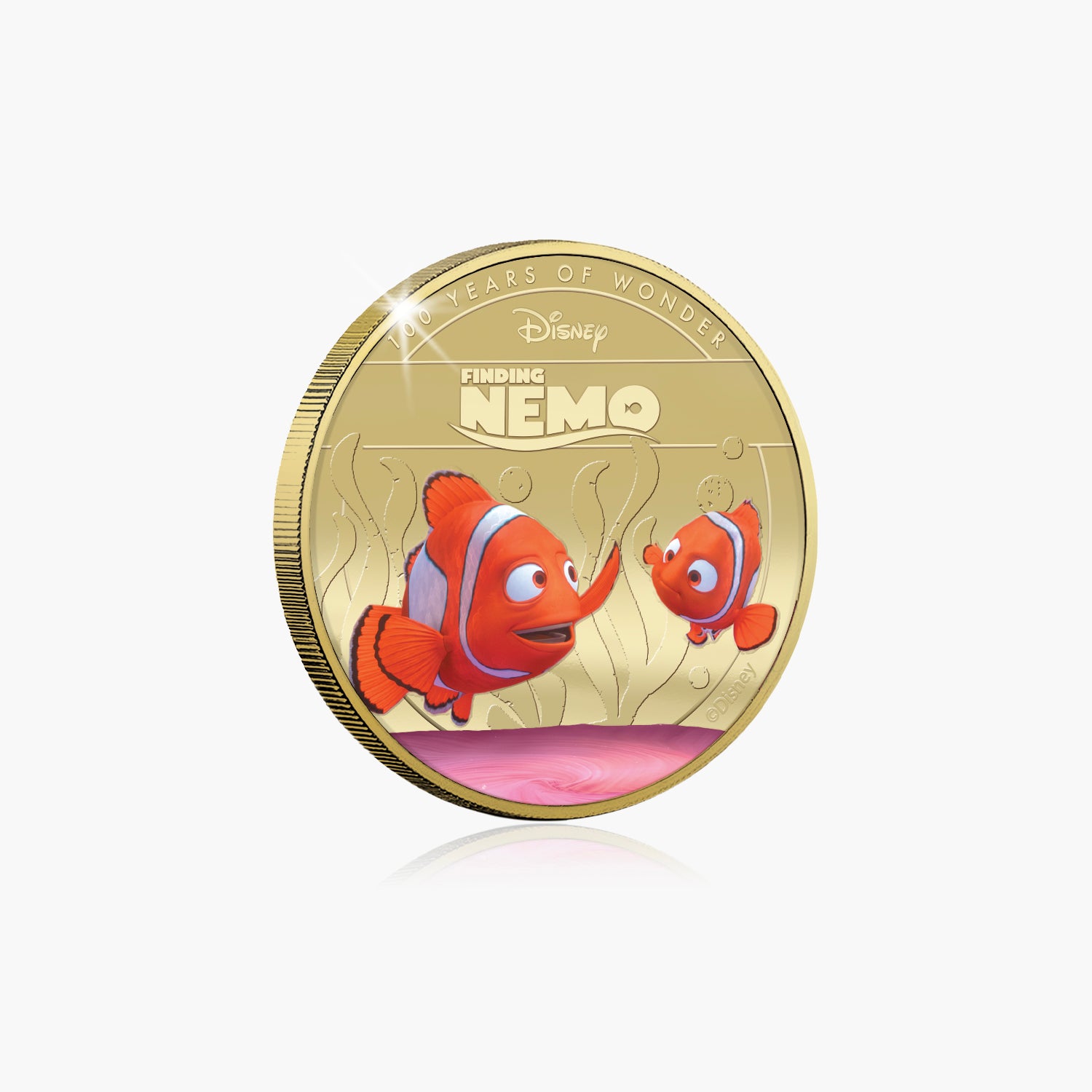 D100 Disney Le Monde de Nemo Plaqué Or Commémoratif