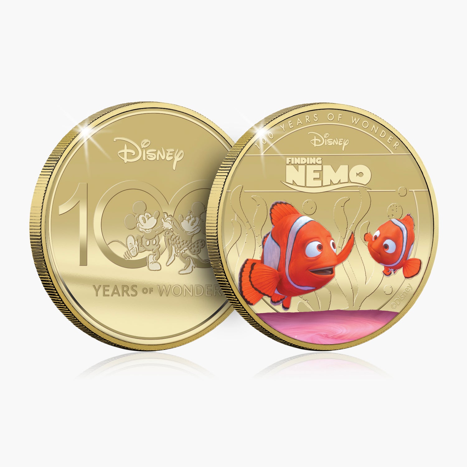 D100 Disney Le Monde de Nemo Plaqué Or Commémoratif
