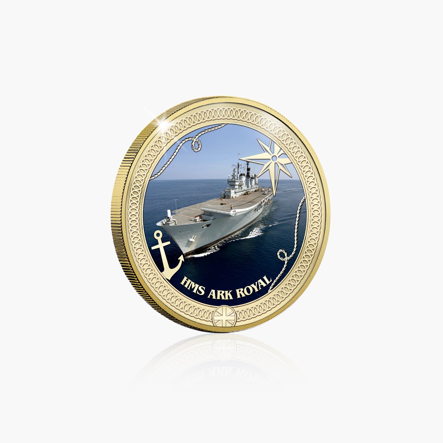 Britannia at Sea HMS Ark Royal Gold Plated BU Commemorative