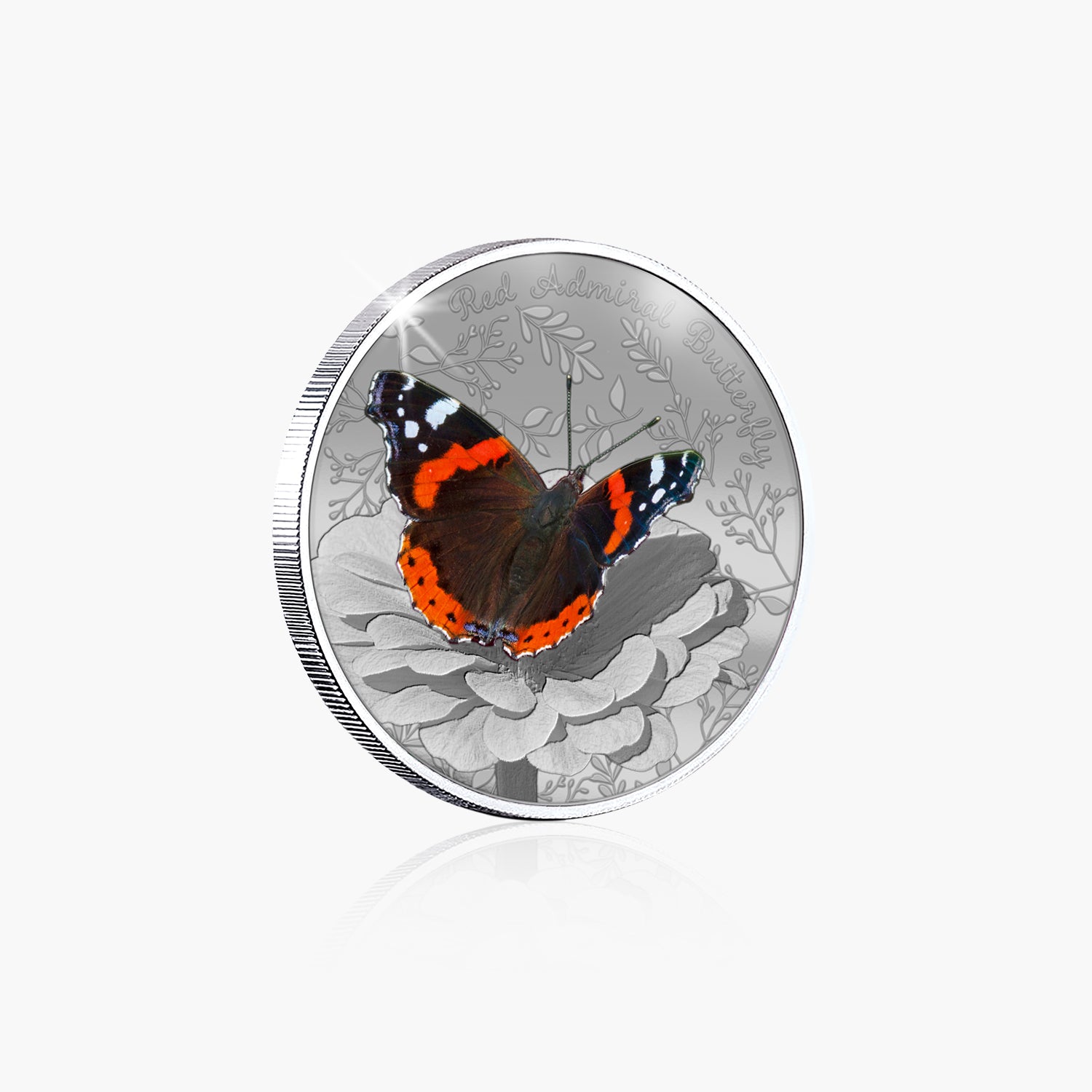 British Wildlife Red Admiral Butterfly Silver Plated BU Commemorative