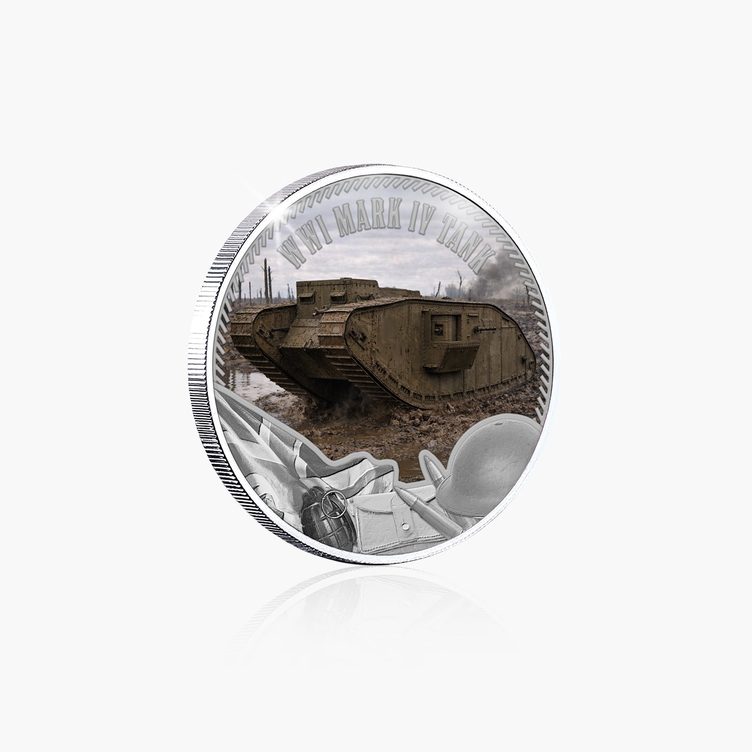 Defenders of the Realm WWI Mark IV Tank Silver Plated BU Commemorative
