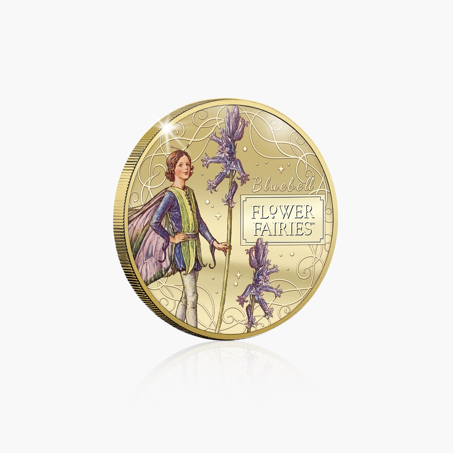 Stories of Britain Flower Fairies Bluebell Fairy Gold Plated BU Commemorative
