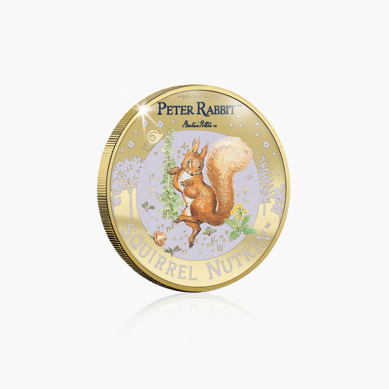 Stories of Britain Beatrix Potter Squirrel Nutkin Gold Plated BU Commemorative