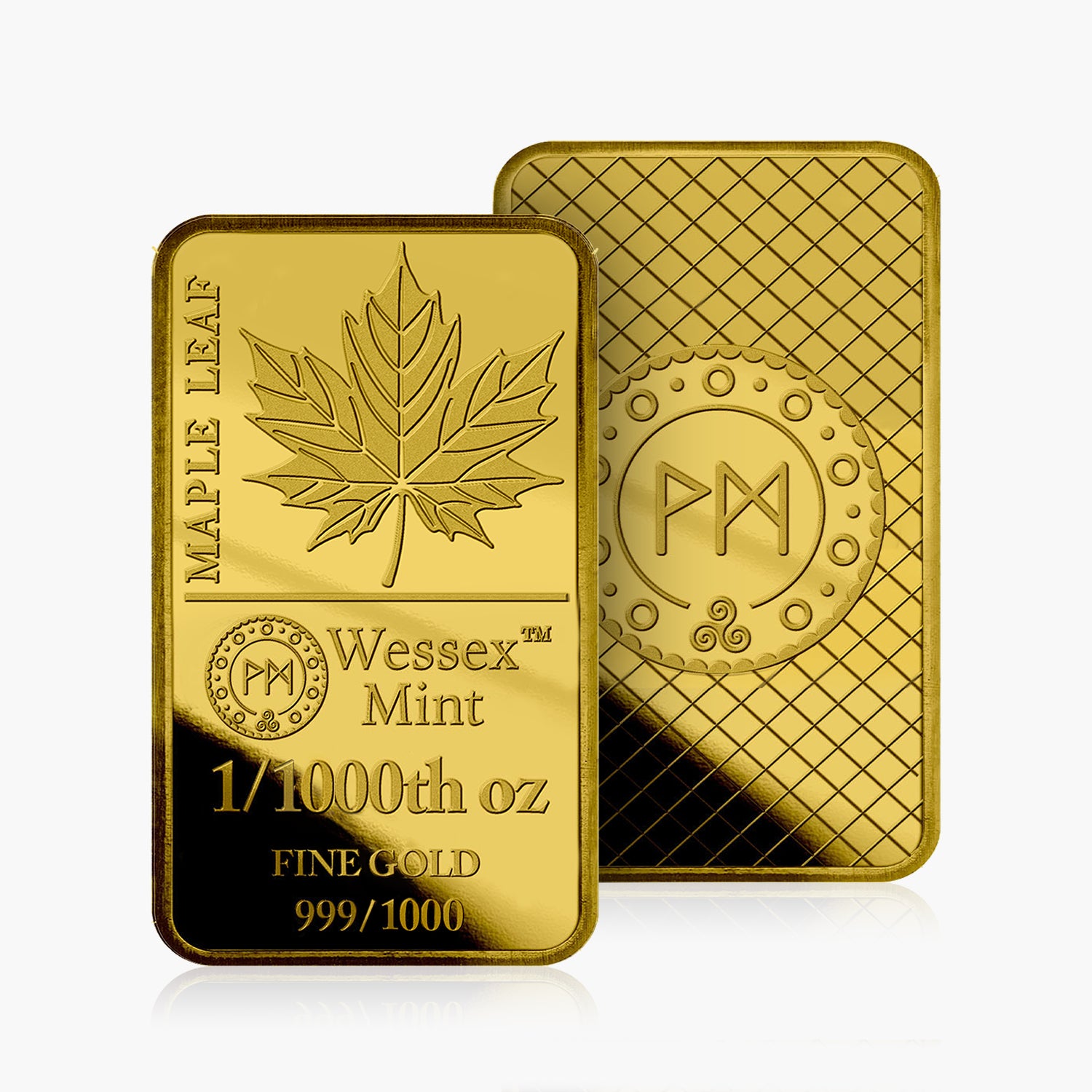 Wessex Mint 1/1000th oz Maple Leaf Solid Gold Bar